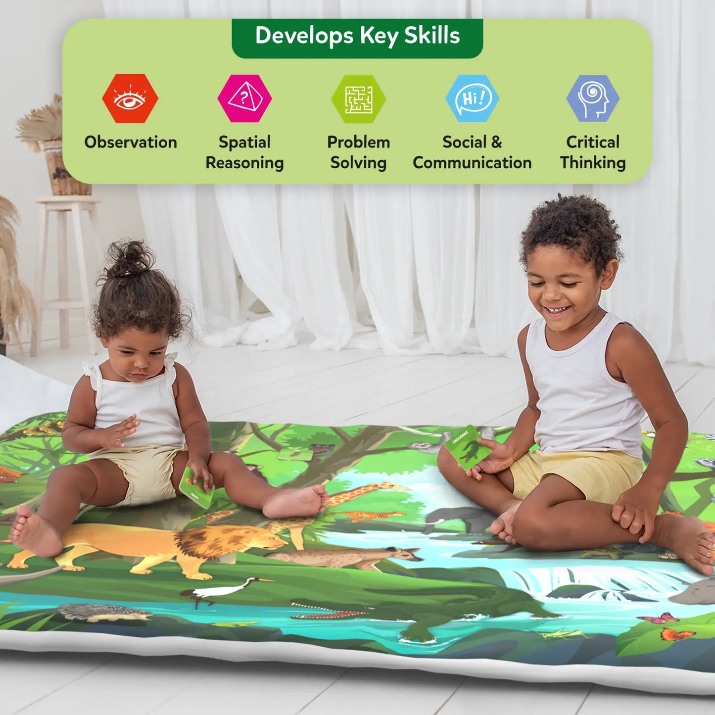 Found It! Jr. Amazing Animals: Play Mat & Floor Game | Smart Scavenger Hunt (18 months+)