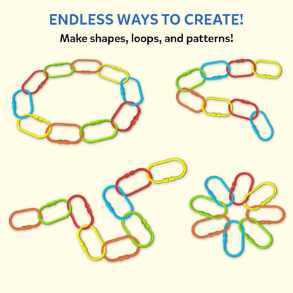 Linkies: Set of 15 Links | Connectable Learning Link Toy for Toddlers (10-24 months)
