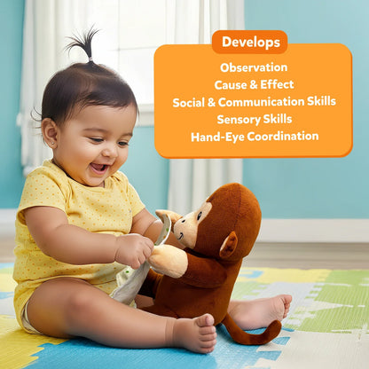 Peek-A-Boo Monkey Toy: Interactive Plush with Sound & Motion (Ages 12 months+)