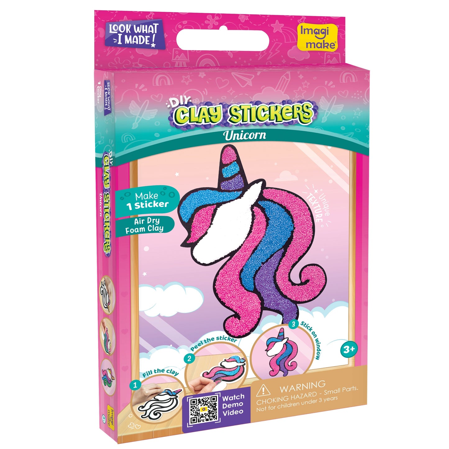 Pack of 12 - Clay Stickers Unicorn
