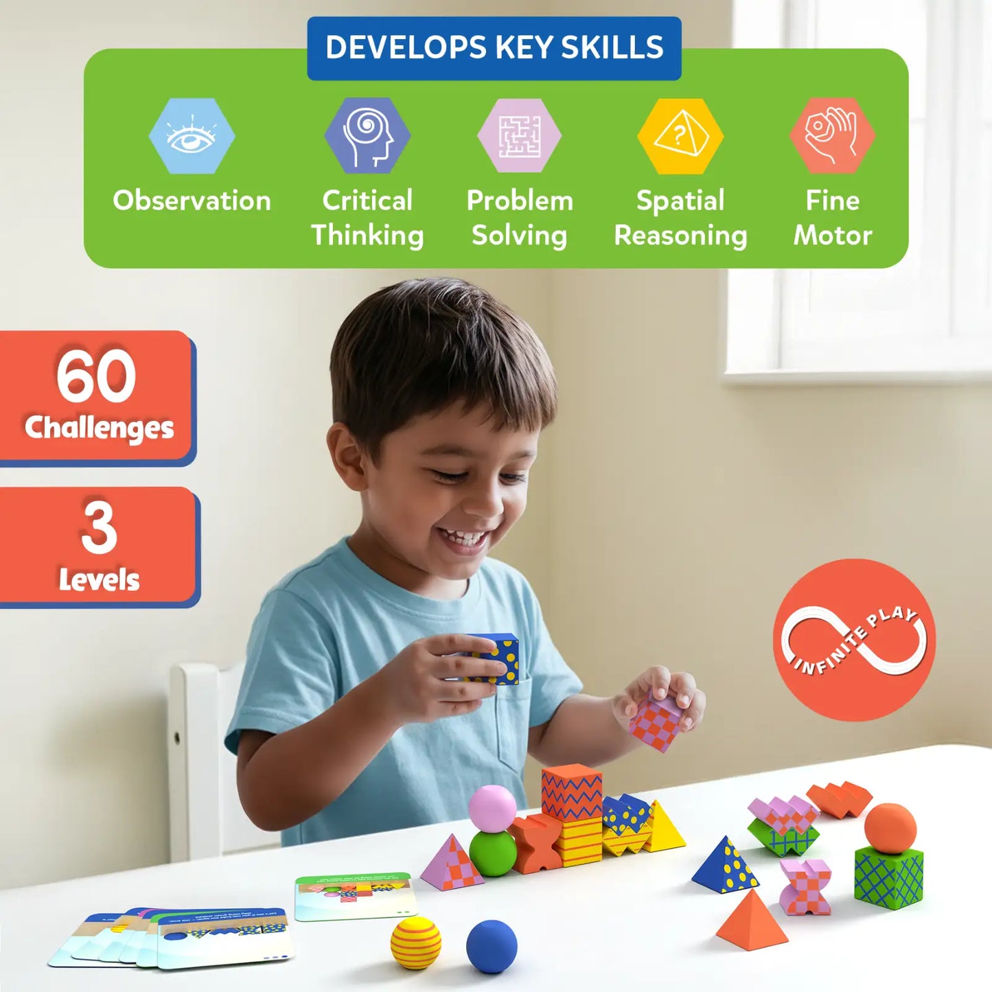 Brain Blocks | 3D Early STEM Building Blocks for Kids | Gifts for Ages 4-7