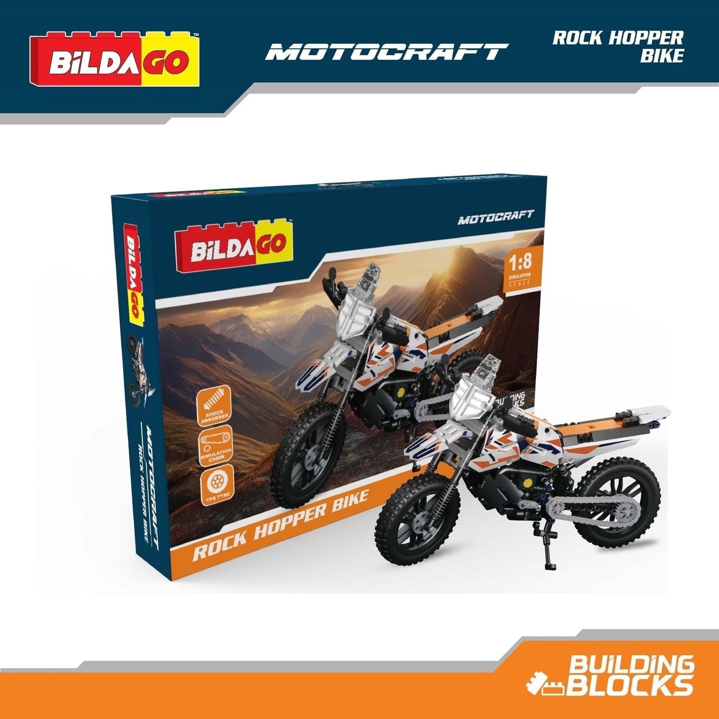 Bildago Motocraft - Rock Hopper (SP13441) - Pull Back Bike (456 PCS)