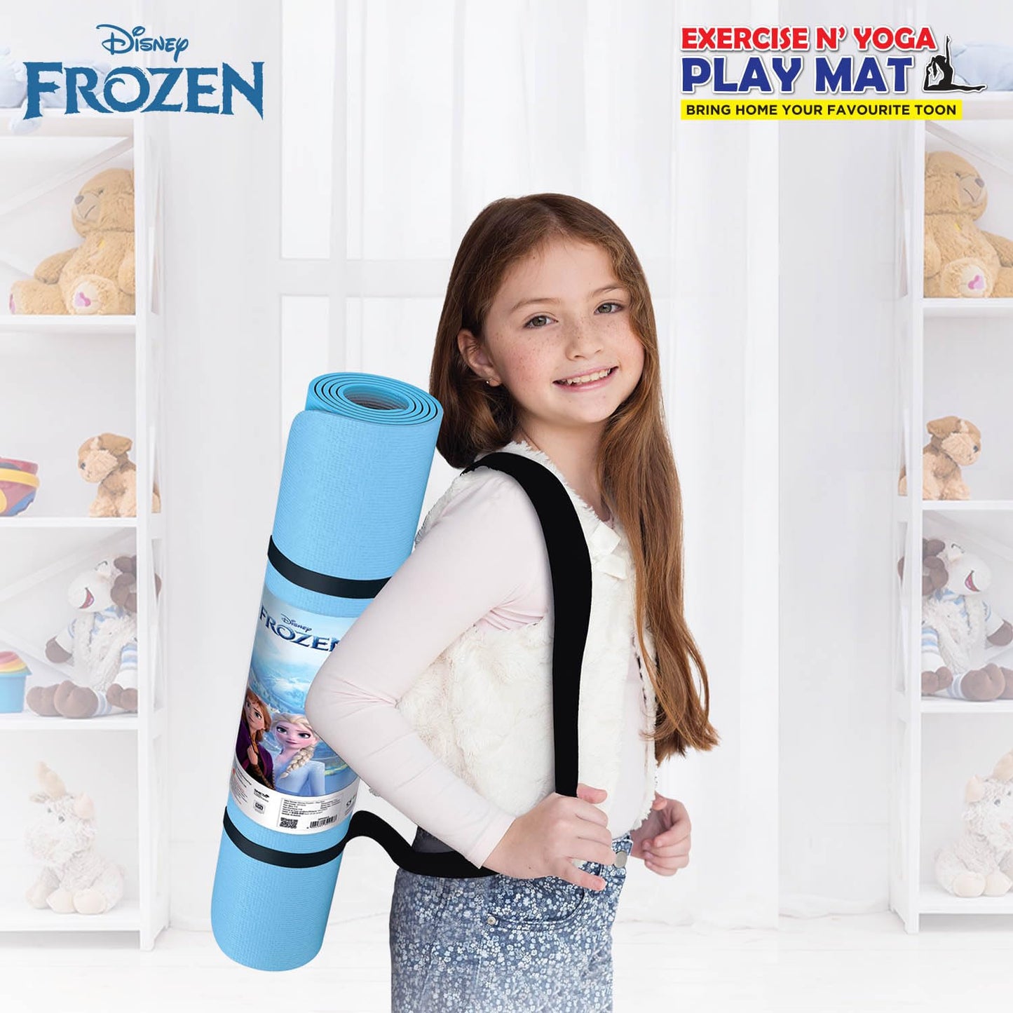 Disney Frozen Kids Yoga & Exercise Mat (22" X 58" X 0.4 Cm) - In 2 Assorted Colours