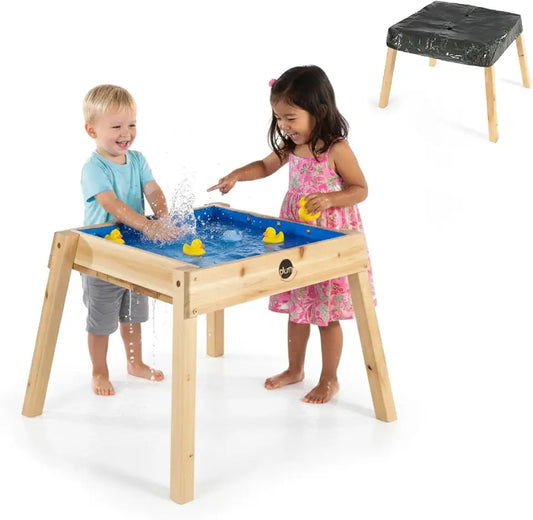 Plum Build and Splash Wooden Sand and Water Table, Natural