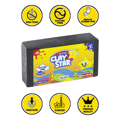 Skoodle Clay Star - 454 Gm (Black)
