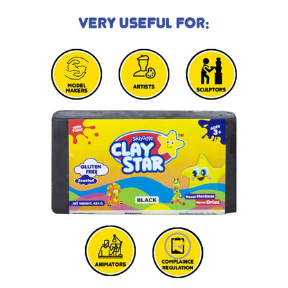 Skoodle Clay Star - 454 Gm (Black)