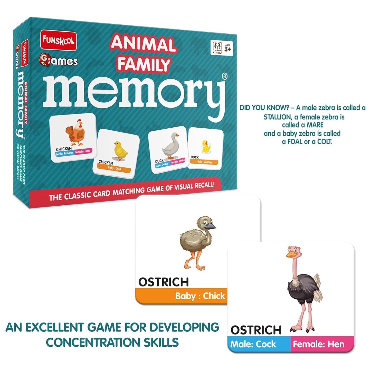 Funskool Memory Animal Family Board Game