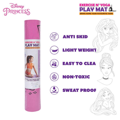 Disney Princess Yoga & Exercise Mat (22" X 58" X 0.4 Cm) - In 2 Assorted Colours