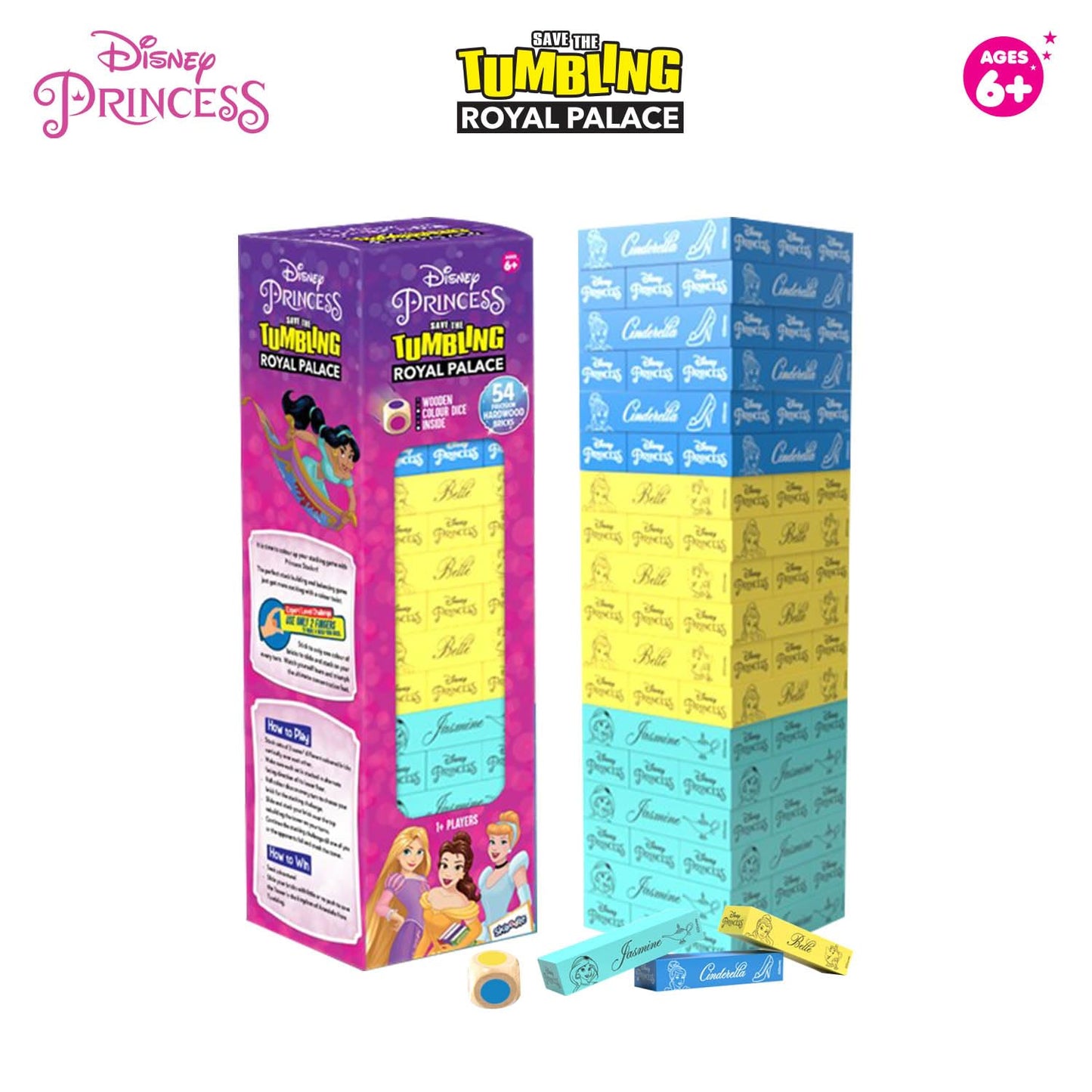 Disney Princess Stackrr Board Game - Save The Tumbling Royal Palace