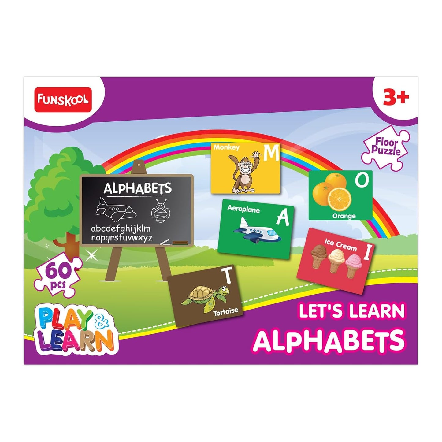 Funskool Play & Learn Alphabet Puzzle | 60-Piece Educational Learning Toy for Kids | Age 3+ Years