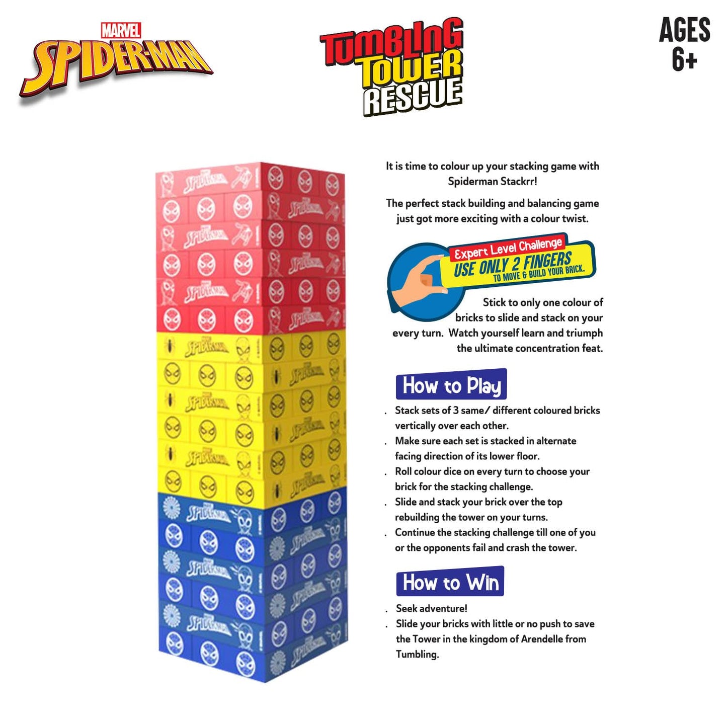 Marvel Spiderman Stackrr - Tumbling Tower Rescue
