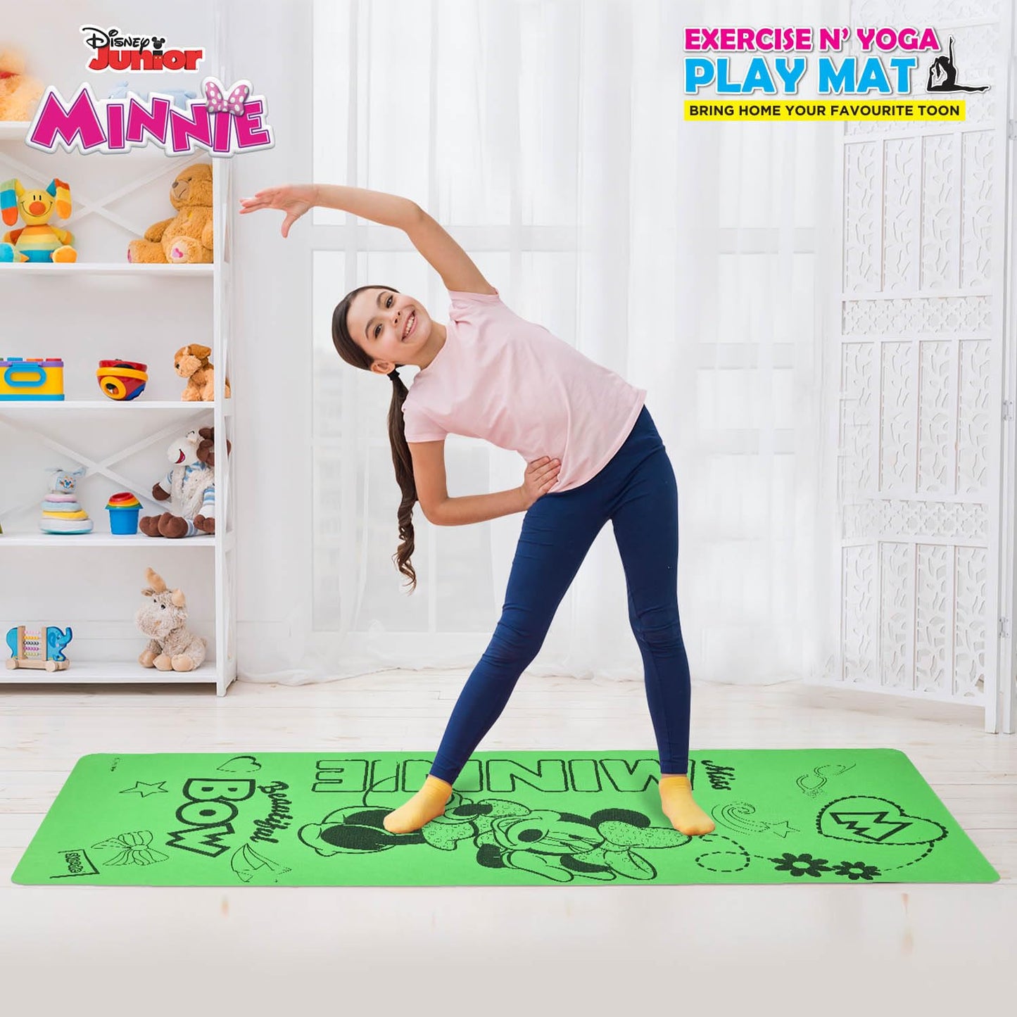 Disney Minnie Kids Yoga & Exercise Mat (22" X 58" X 0.4 Cm) - In 2 Assorted Colours