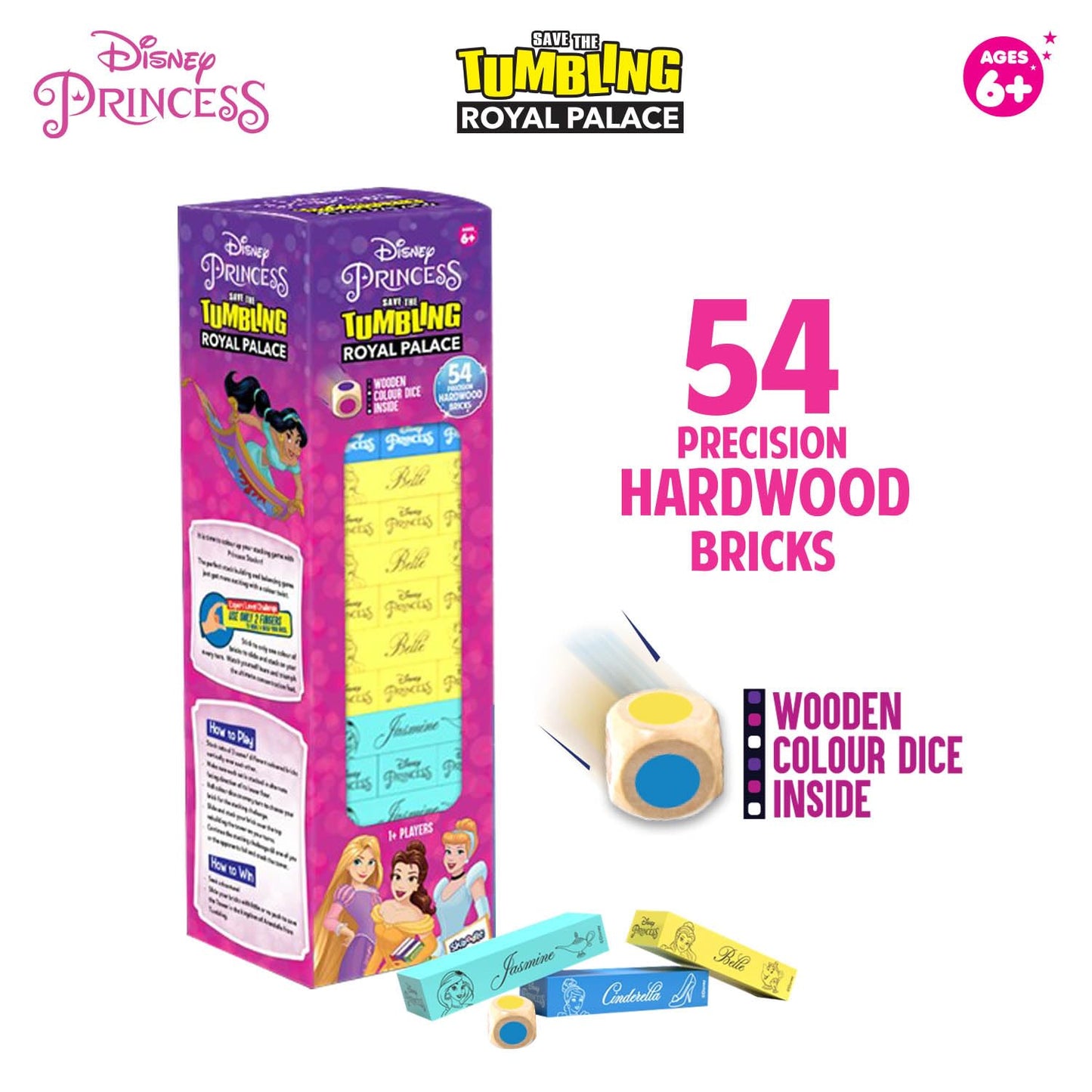 Disney Princess Stackrr Board Game - Save The Tumbling Royal Palace