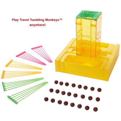 Mattel Travel Tumblin' Monkeys Board Game | Portable Family Strategy Game | 2–4 Players | Age 5+ Years