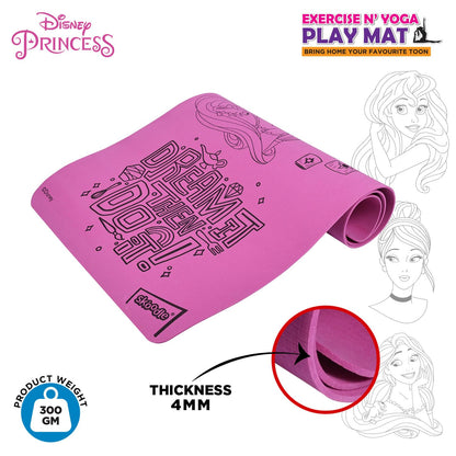 Disney Princess Yoga & Exercise Mat (22" X 58" X 0.4 Cm) - In 2 Assorted Colours