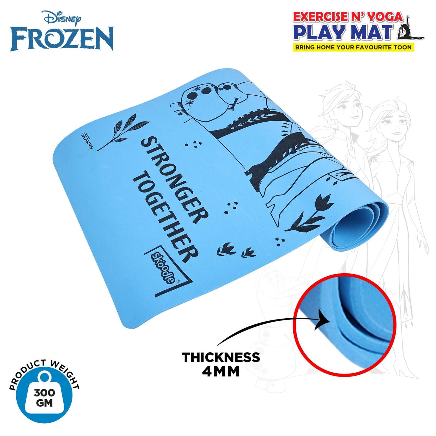 Disney Frozen Kids Yoga & Exercise Mat (22" X 58" X 0.4 Cm) - In 2 Assorted Colours