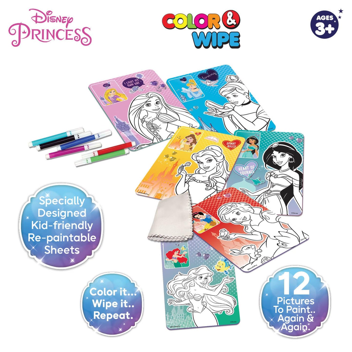 Disney Colour & Wipe Princess Art Kit