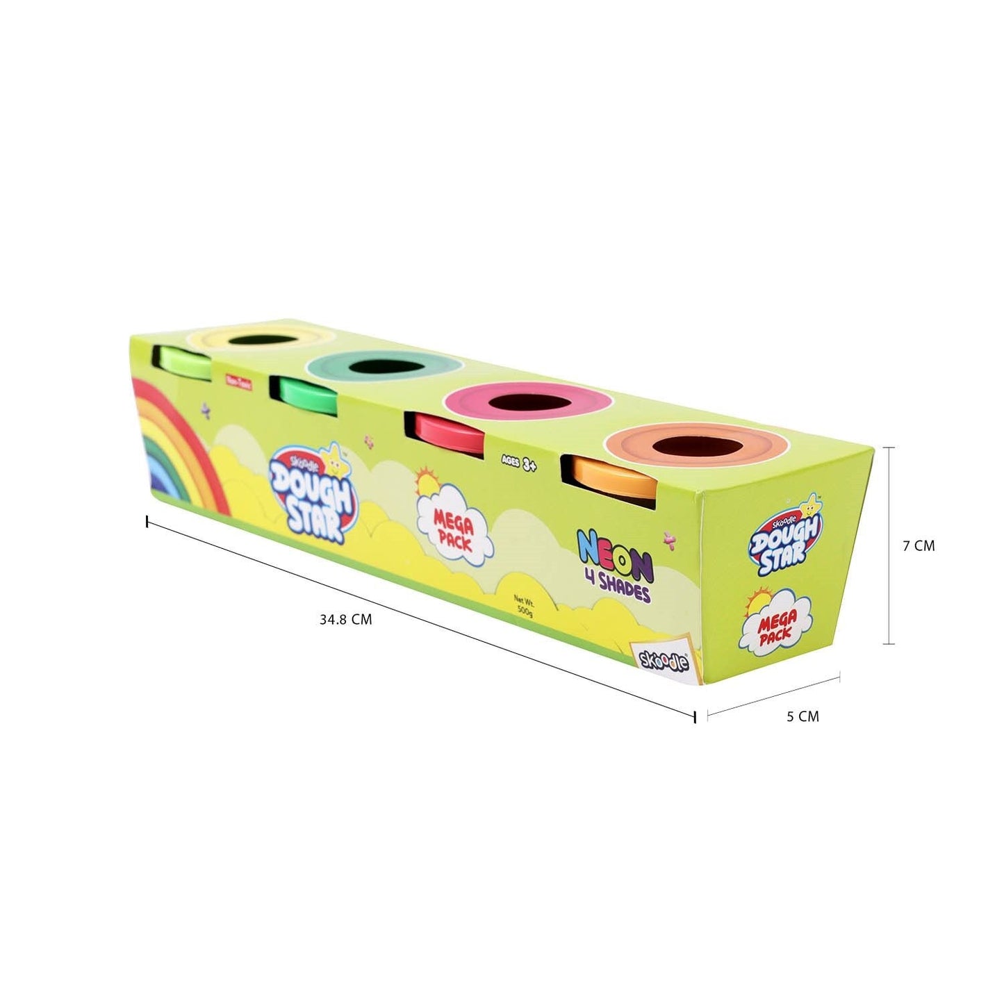 Skoodle Dough Star Mega 125 Gm - Pack Of Neon