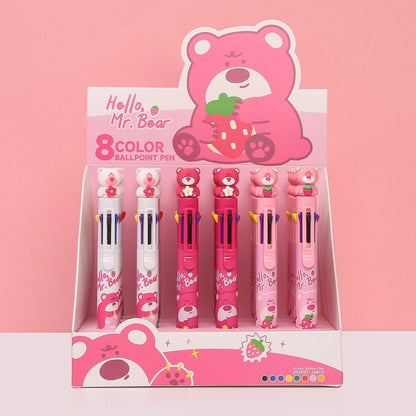 Tykle Pink Bear 8 Colour Pen (0.5mm) - Colour Your World!