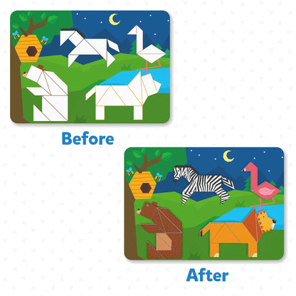 Tangram Twist - Amazing Animals | No Mess Sticker Art (ages 4-7)
