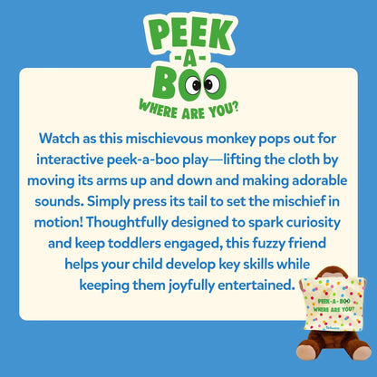 Peek-A-Boo Monkey Toy: Interactive Plush with Sound & Motion (Ages 12 months+)