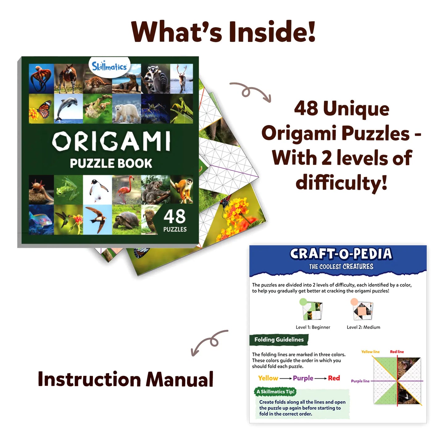 Craftopedia: Coolest Creatures | Origami Puzzle Book (ages 6+)