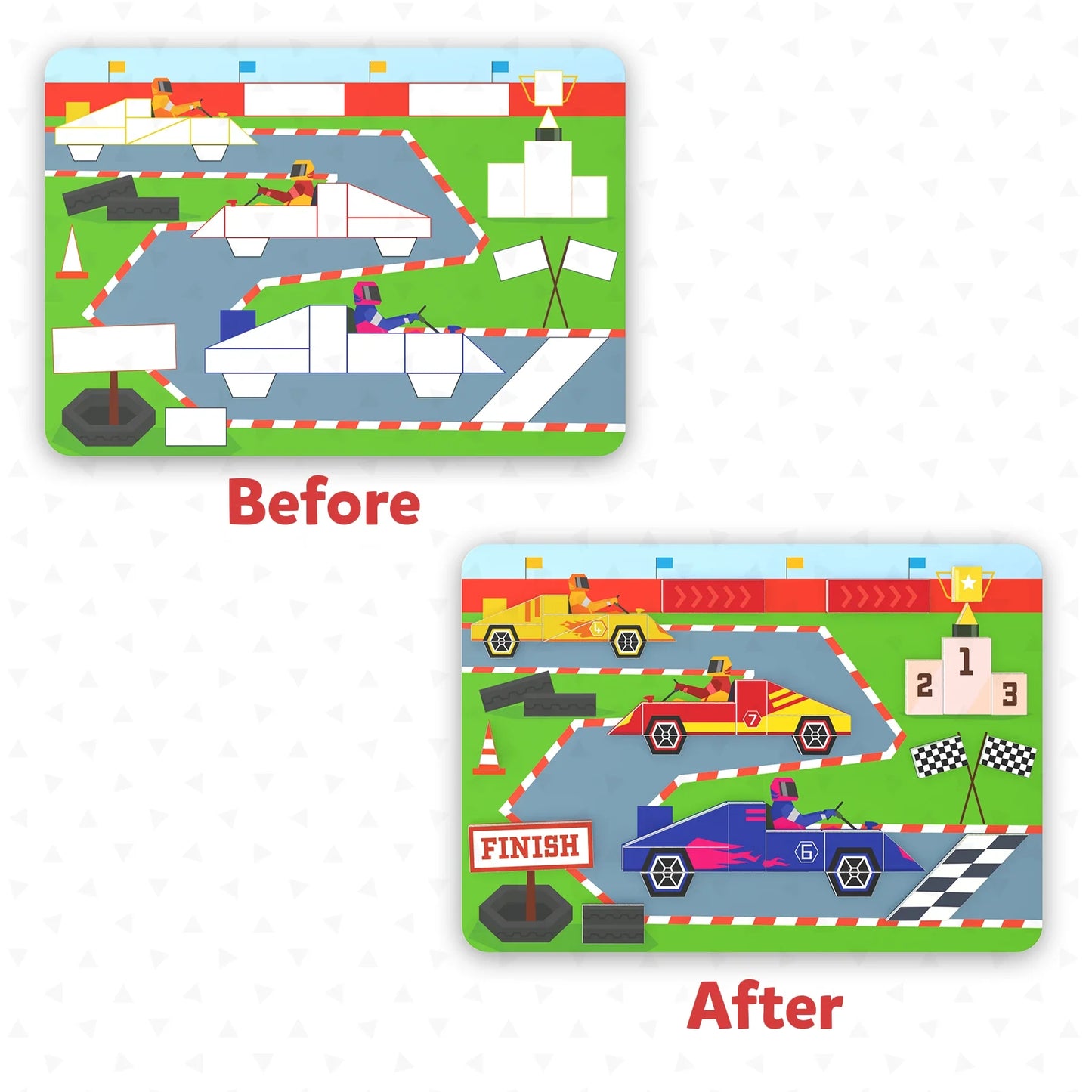 Tangram Twist - Off We Go! | No Mess Sticker Art (ages 4-7)