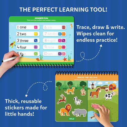 Busy Book For Preschoolers | Reusable Sticker Activity Book (ages 3-6)
