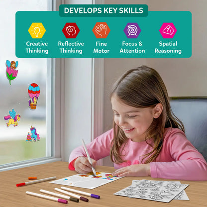Color Clingz: Unicorns & Princesses | Mess-Free Reusable Static Stickers | Gifts for Girls Ages 3-7