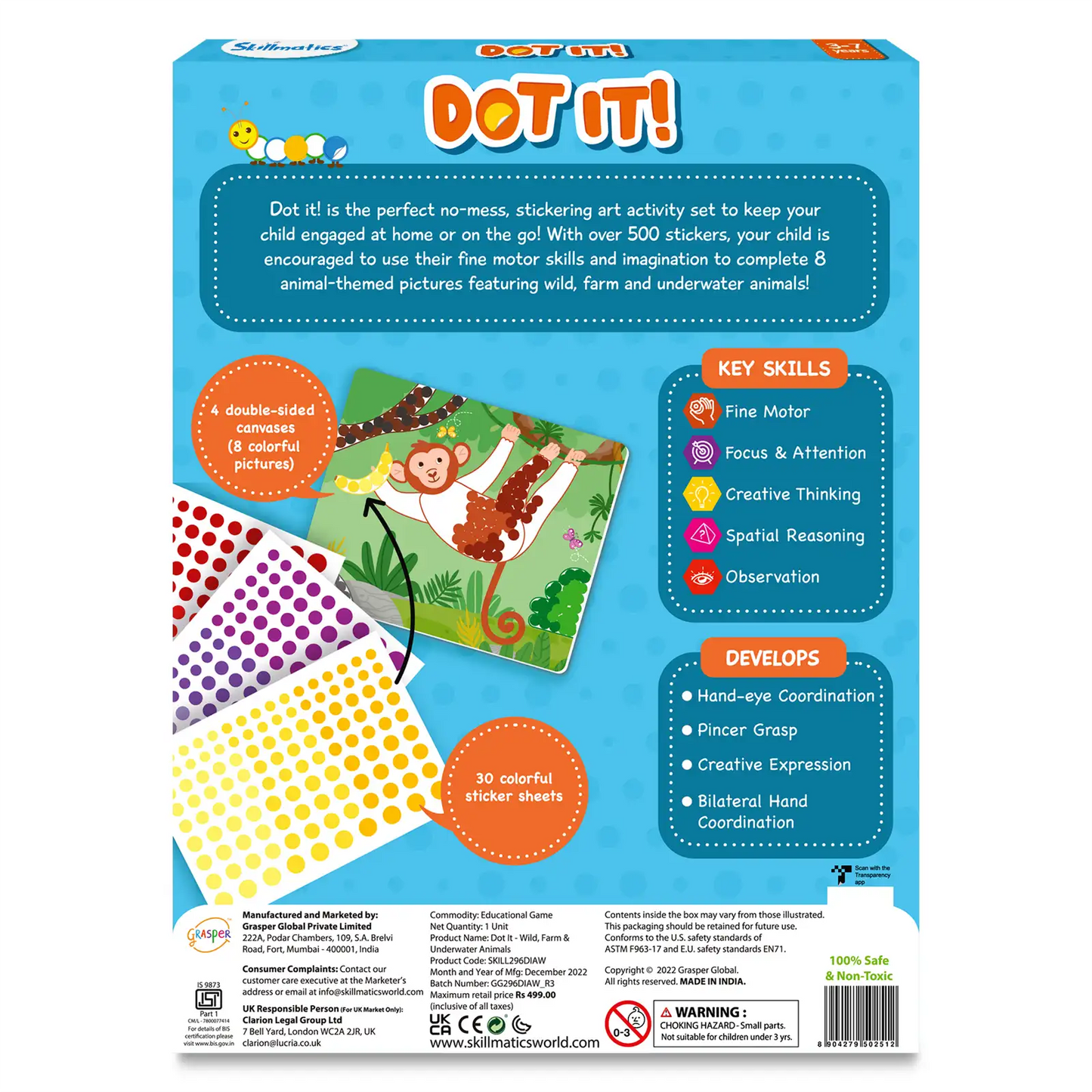 Dot it! - Wild, Farm & Underwater Animals | No mess sticker art (ages 3-7)