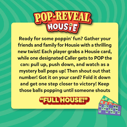 Pop-Reveal Housie | Classic Housie Game with a Fun Twist (ages 4+)