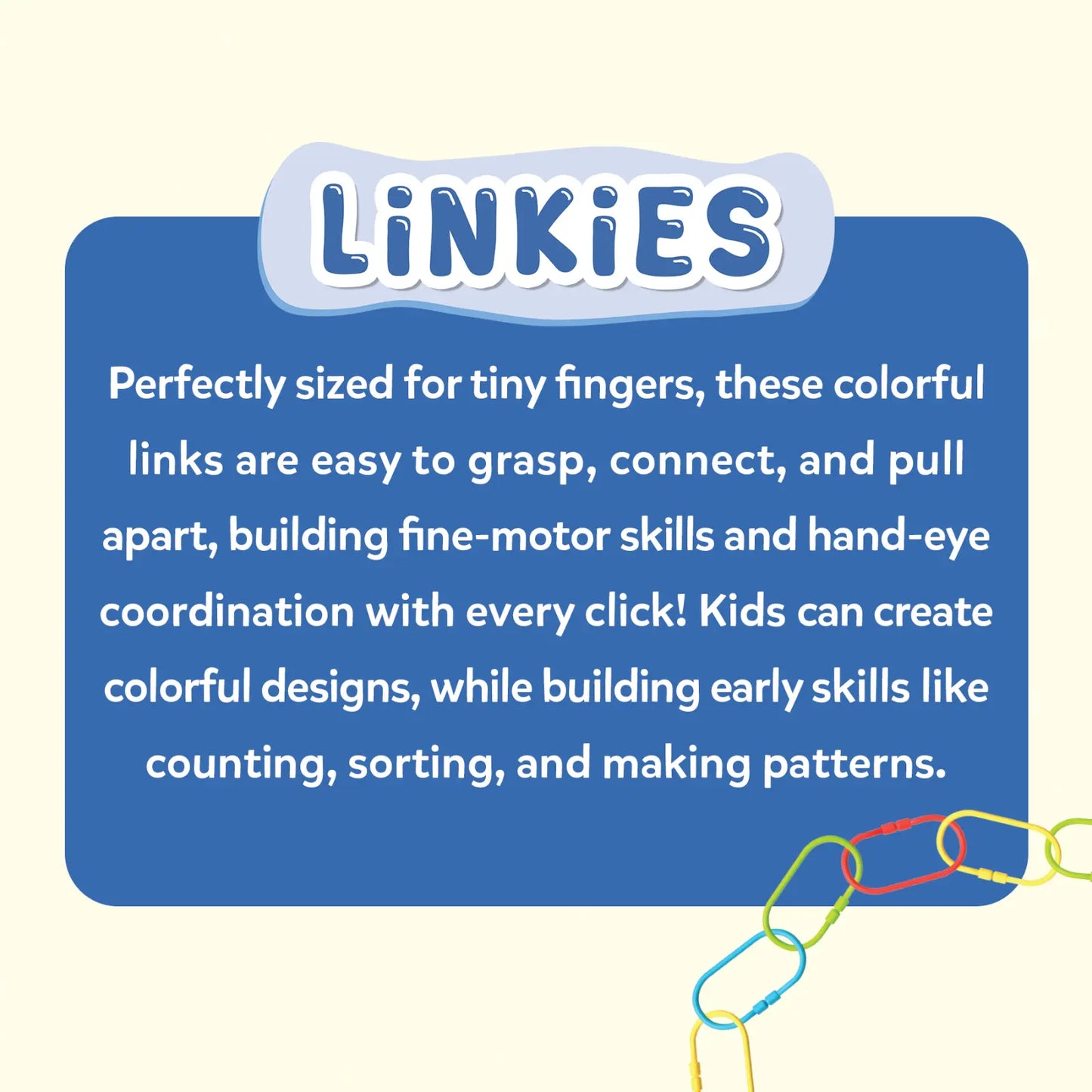 Linkies: Set of 15 Links | Connectable Learning Link Toy for Toddlers (10-24 months)
