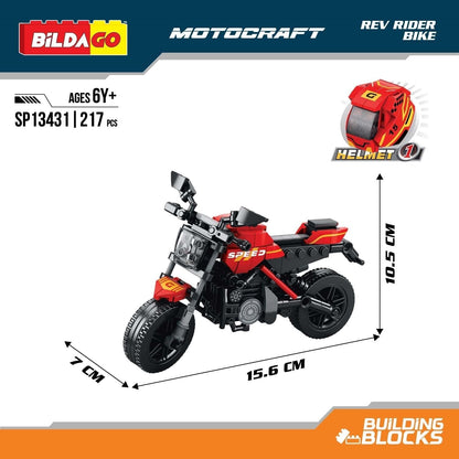 Bildago Motocraft - Rev Rider Bike (SP13431) with Helmet (217 PCS)