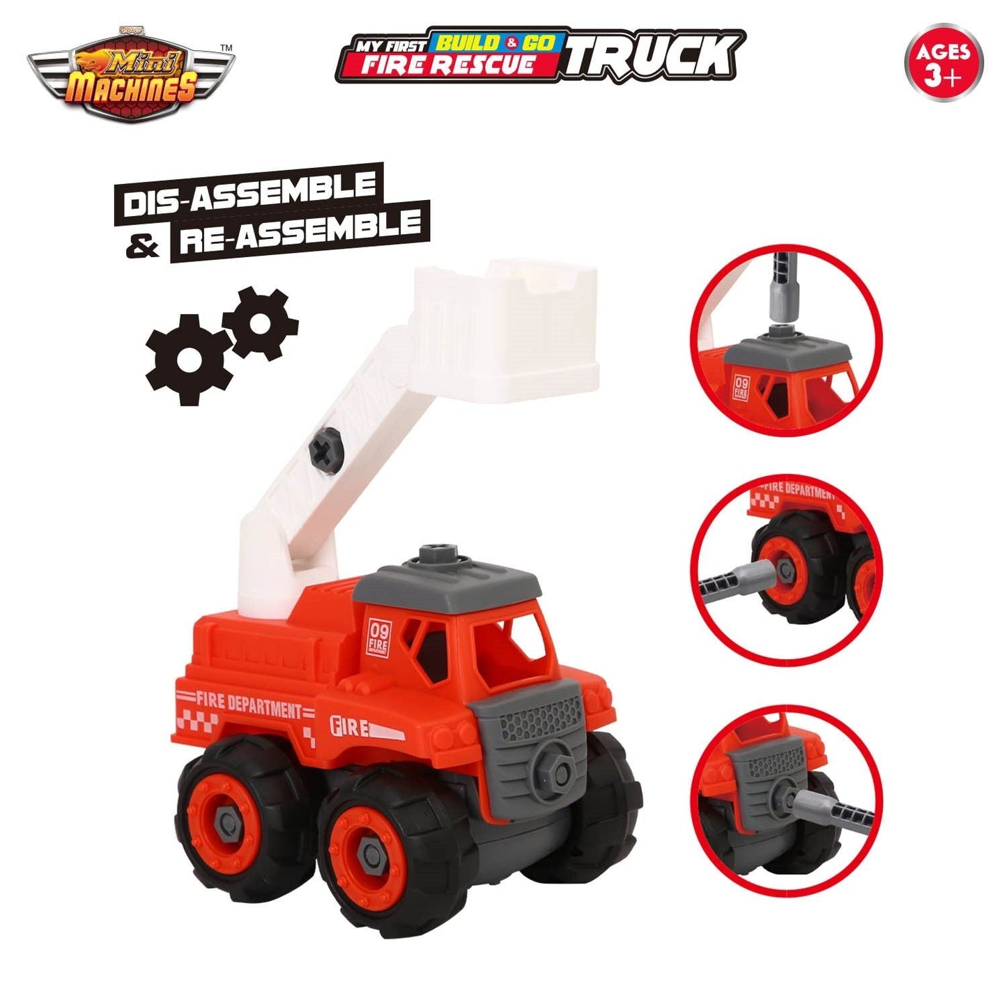 Skoodle Build & Go Fire Rescue Truck Red