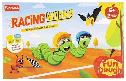 Funskool Fundough Racing Worms Play Dough Set for Kids | Extrude & Race Activity | Multicolour | Age 6+ Years