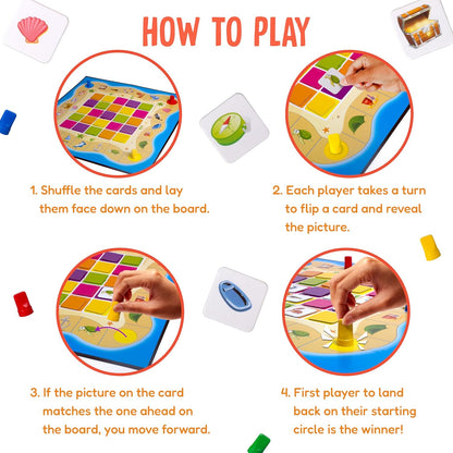 Funskool Match & Move Memory Strategy Board Game | Educational Family Card Game | 1–4 Players | Age 5+ Years