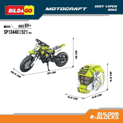 Bildago Motocraft - Dirt Viper (SP13440)- Pull back Bike (521 PCS)