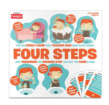 Funskool Four Steps Daily Routine Board Game for Kids | Fun Learning Family Game | Multicolour