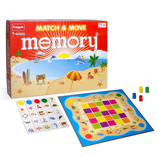Funskool Match & Move Memory Strategy Board Game | Educational Family Card Game | 1–4 Players | Age 5+ Years
