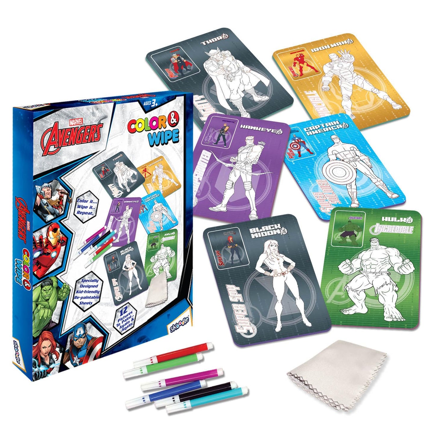 Marvel Avengers Colour & Wipe Art Kit