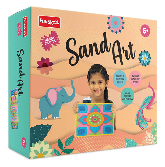 Funskool Handycrafts Sand Art Kit | 6 Creative Sand Art Designs | DIY Arts & Crafts Set for Kids | Age 5+ Years