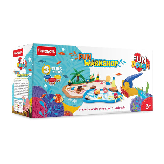 Funskool Fundough Bumper Dough Kit for Kids | 3 Colour Dough Tubs (75g Each) | Creative Play Set | Age 3+ Years