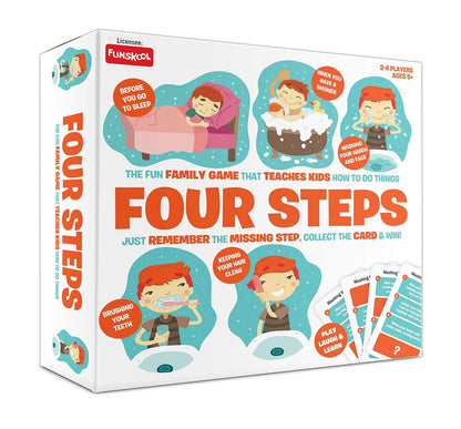 Funskool Four Steps Daily Routine Board Game for Kids | Fun Learning Family Game | Multicolour