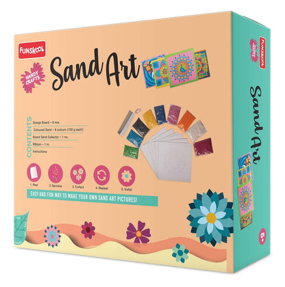 Funskool Handycrafts Sand Art Kit | 6 Creative Sand Art Designs | DIY Arts & Crafts Set for Kids | Age 5+ Years