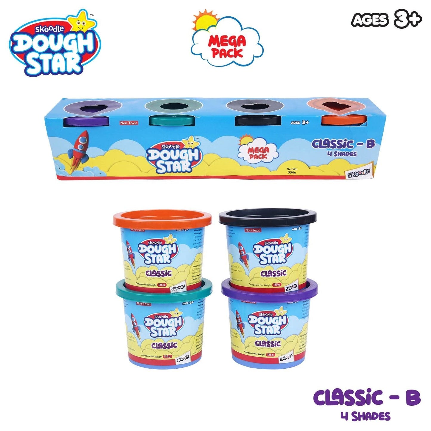 Skoodle Dough Star Mega 125 Gm - Pack Of 4B