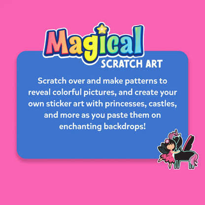 Travel Friendly Magical Scratch Art Book: Unicorns & Princesses (ages 3-8)