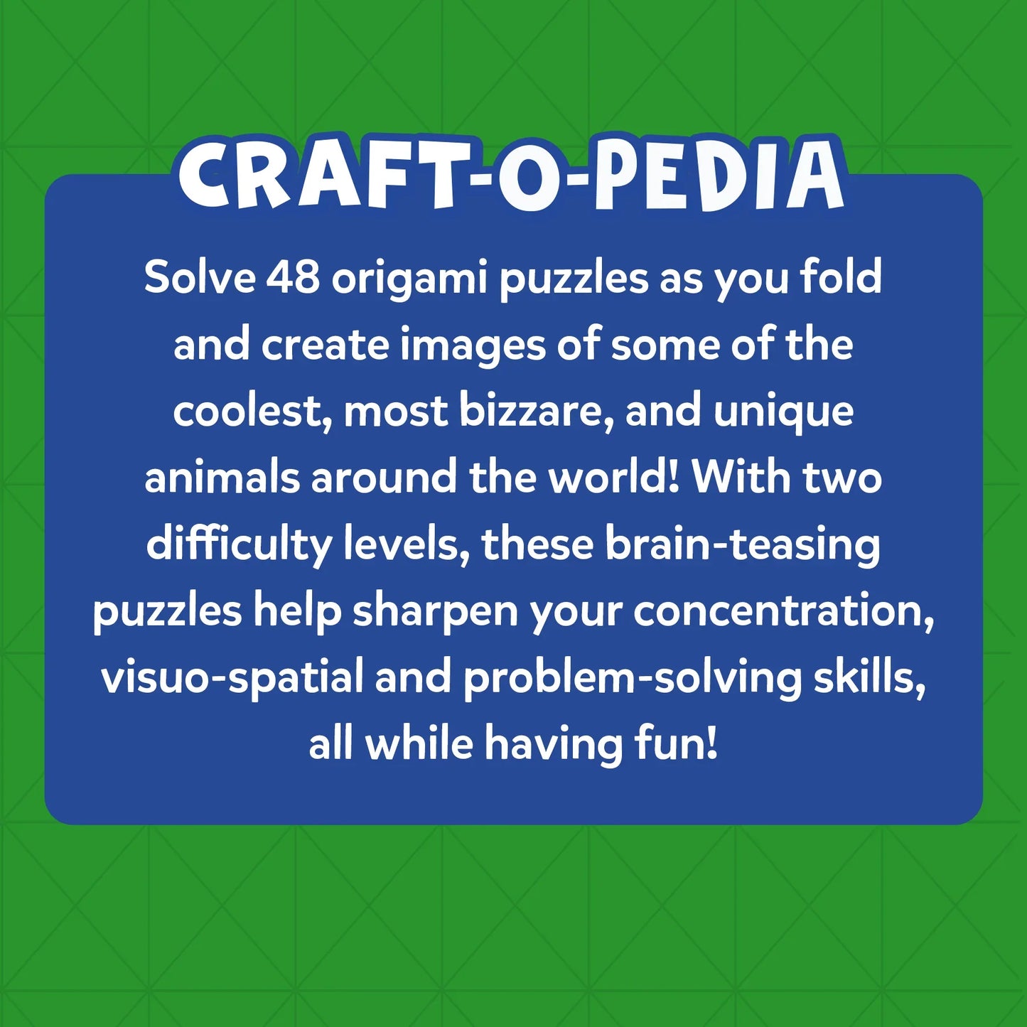 Craftopedia: Coolest Creatures | Origami Puzzle Book (ages 6+)