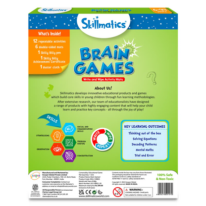 Brain Games | Reusable Activity Mats (ages 6+)
