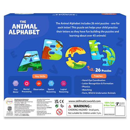 The Animal Alphabet |  Fun & Educational 52 Piece Jigsaw Puzzle (ages 3-6)