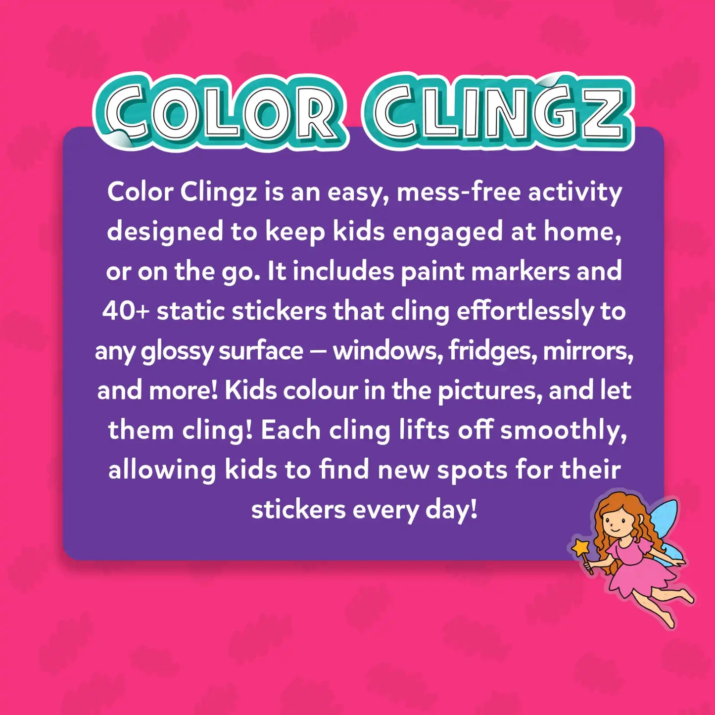 Color Clingz: Unicorns & Princesses | Mess-Free Reusable Static Stickers | Gifts for Girls Ages 3-7